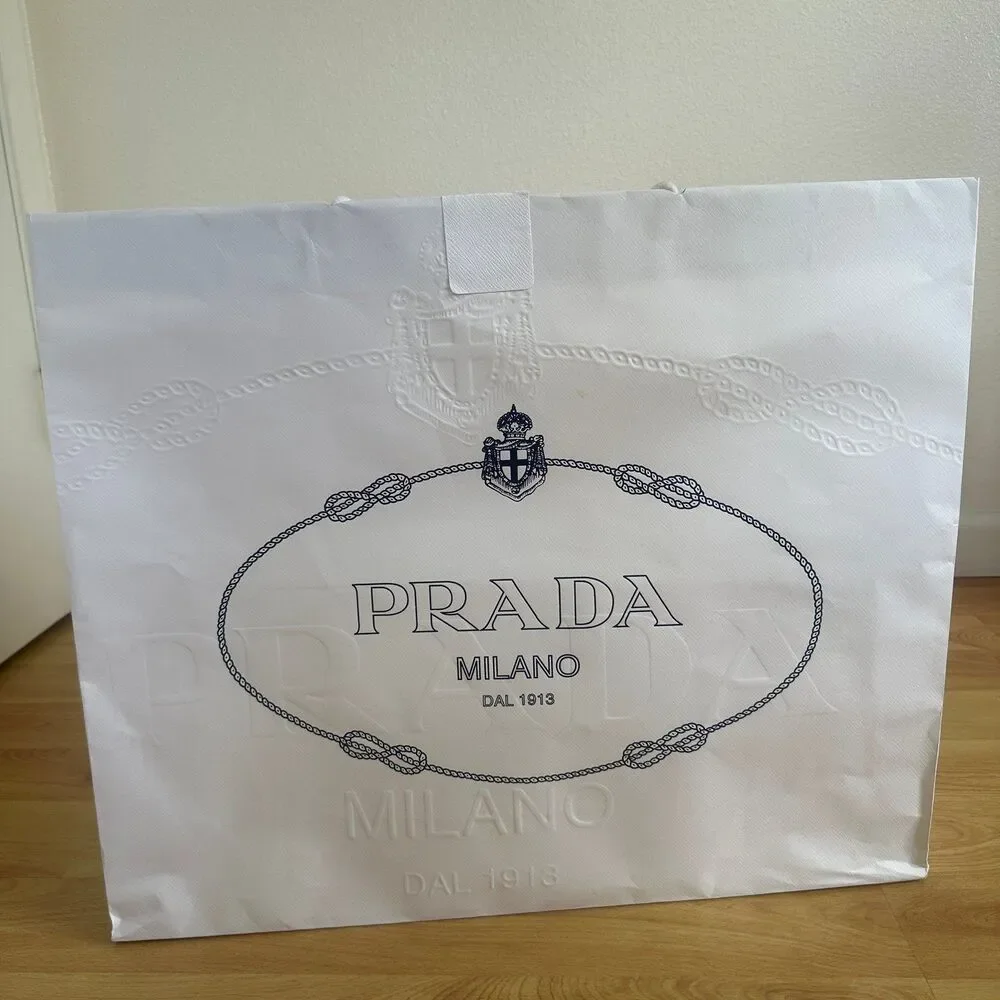 Prada Paper Shopping Bag - white extra large, 22